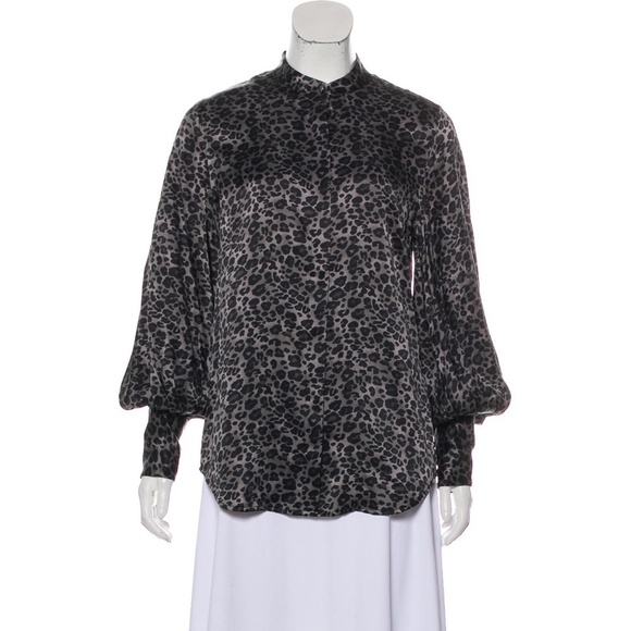 EQUIPMENT Animal Leopard Print Silk Boleyn Bouse S​ - Picture 14 of 16